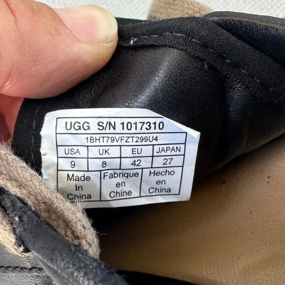 UGG For Mens Trigo Trainer 1017310 Black Soft Suede Shoes Sneakers‎ Size 9
